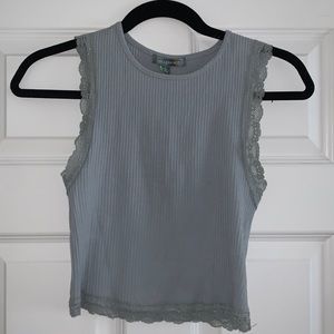 Blue grey cut off crop top